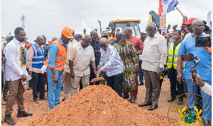 Akufo-Addo breaks ground for commencement of Adentan-Dodowa road project