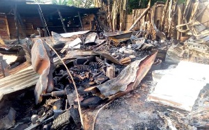 Properties destroyed include car engines, spare parts and mechanic tools