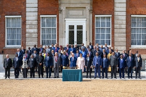 President Nana Addo Dankwa Akufo-Addo is seen standing 3rd from the right in the photo