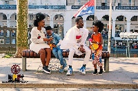 Okyeame Kwame with family
