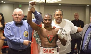 Isaac Dogbe won his 17 fight by a technical knock-out