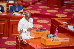 Ken Ofori-Atta presenting the 2024 budget to parliament