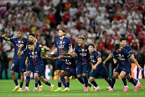 Paris Saint-Germain players celebrated their second Champions League title Paris Saint-Germain players celebrated their second Champions League title