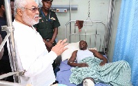 Former President Flt Lt Jerry John Rawlings visited victims of Ayawaso West Wuogon violence