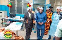 Alban Bagbin (2nd from left) and other dignitaries in one of the wards during the commissioning