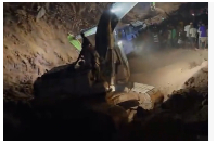 Scene of the collapsed mining pit at Manso Kaneago