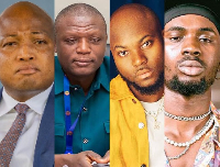 L-R: Okudzeto Ablakwa, Kofi Adams, King Promise and Black Sherif are popular personalities in Ghana