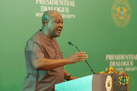 President Mahama speaking during the dialogue with CSOs on March 30, 2026