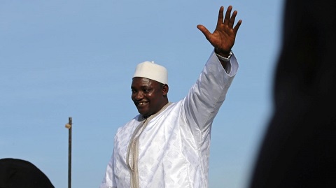 Gambia s new President Adama Barrow arrives home Photos