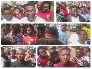 Collaged photos of the accused persons and their spokesperson