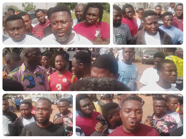 Collaged photos of the accused persons and their spokesperson