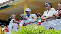 Emmanuel Armah-Kofi Buah speaking to some NDC supporters