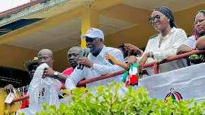 Emmanuel Armah-Kofi Buah speaking to some NDC supporters