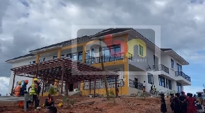 Shot of the house where Theresa Kufuor has been buried