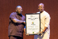 George Oare Addo receiving the award on behalf of the authority