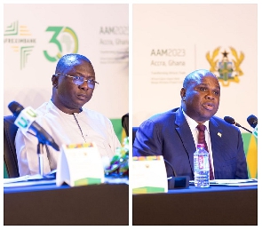 Dr. Amin Adam, Minister of State responsible for Finance and Professor Benedict Oramah