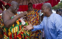 President Mahama in an handshake with Nana Addo