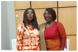 Catherine Afeku (L) with Abla Dzifa Gomashie, the Minister of Tourism