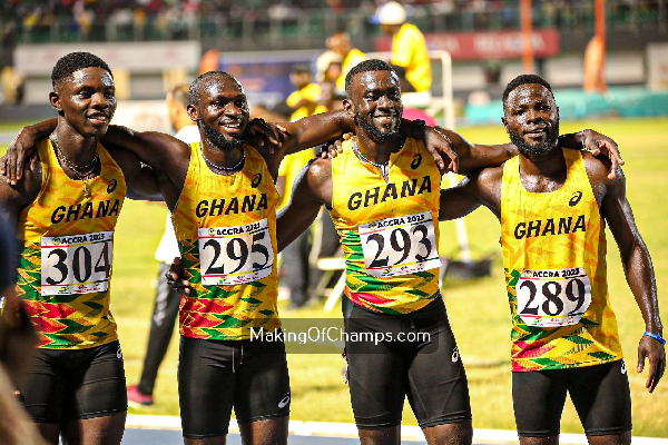 A photo of Ghana's relay team