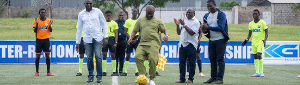 Ceremonial kick off by Kurt Okraku