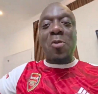 Justin Kodua Frimpong celebrated as Arsenal won the 2025/26 Premier League