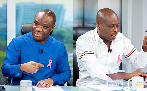 Felix Kwakye Ofosu (L) and Paul Adom-Otchere (R) on the Good Morning Ghana programme on Friday
