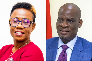 Madeleine Insaidoo (L), Head of Public Relations, Ministry of Education and Haruna Iddrisu