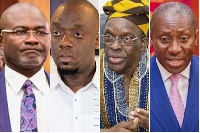 L-R: Ken Agyapong, JFK, Speaker Alban Bagbin and Alexander Afenyo-Markin
