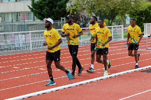 Image of Ghana's Men's 4x100m relay team training