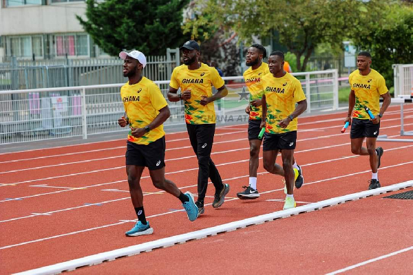 Image of Ghana's Men's 4x100m relay team training