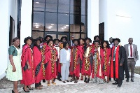 Prof Eric Danquah (right) in a group picture with Graduates of the WACCI