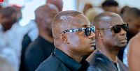 John Jinapor (L) at the funeral in Takoradi