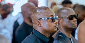 John Jinapor (L) at the funeral in Takoradi