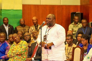 KABA taking his turn to ask Pres. Akufo-Addo his question during interaction with the media