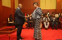 Otiko Djaba during swearing in as minister in 2017 at Jubilee House | File photo
