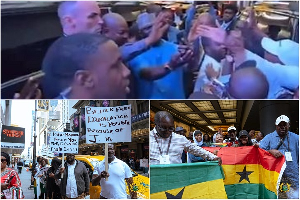 Scene from President John Dramani Mahama’s arrival in the US