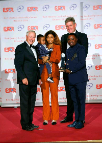 Prince Lamptey Tetteh receiving his award