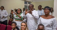 President Mahama and family welcomed the new year at the Ringway Assemblies of God Church in Accra.