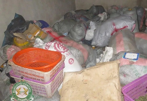Sacks of Indian Hemp seized during the operation