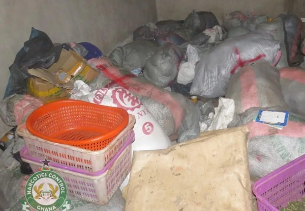 Sacks of Indian Hemp seized during the operation