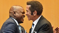 Ian Khama (R) and his protégé Mokgweetsi Masisi (L) in happier times