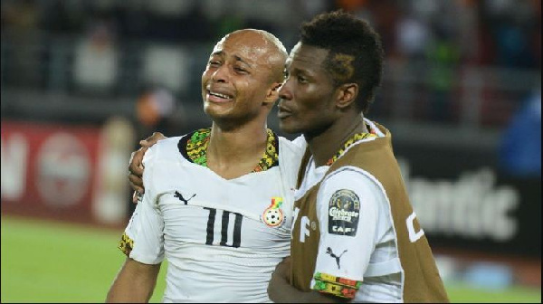 Asamoah Gyan and Andre Ayew