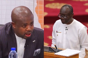 Head of Legal Affairs of the NDC, Godwin Edudzi Tameklo (L), Finance Minister,  Ken Ofori-Atta (R)