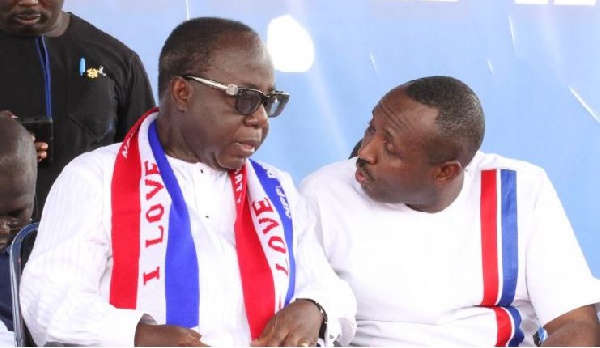 Freddie Blay (L) and John Boadu at the NPP conference