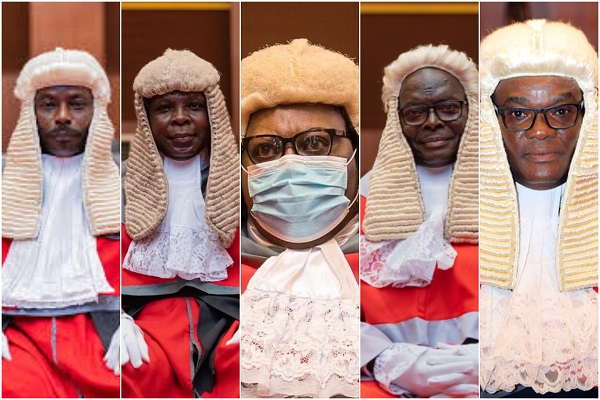 The Supreme Court justices sitting on the case challenging process for removal of the Chief Justice