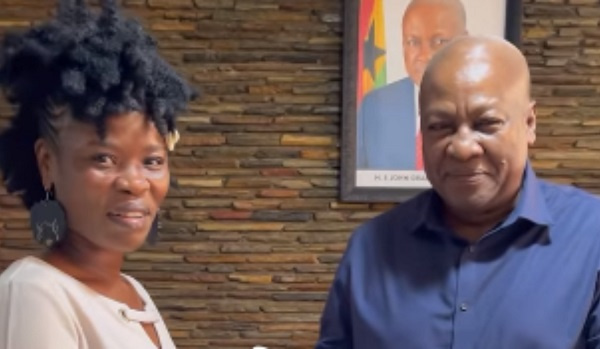 Here is what happened when Ohemaa Woyeje visited John Mahama in his office