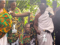 Screenshot of the traditional leaders performing pacification rites