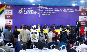 A photo of journalists at the 31st Ordinary Congress of the GFA
