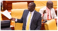 Deputy Majority Leader, Emmanuel Armah-Kofi Buah speaking on the floor of Parliament