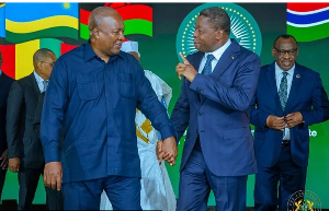 President John Mahama (left) with Togo President Faure Gnassingbé